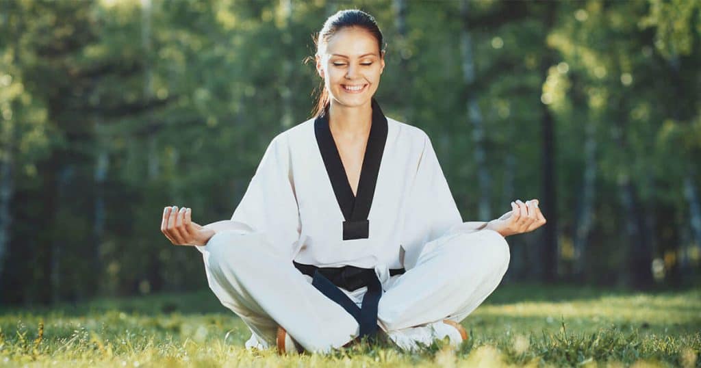 Happy meditating Woman Banner