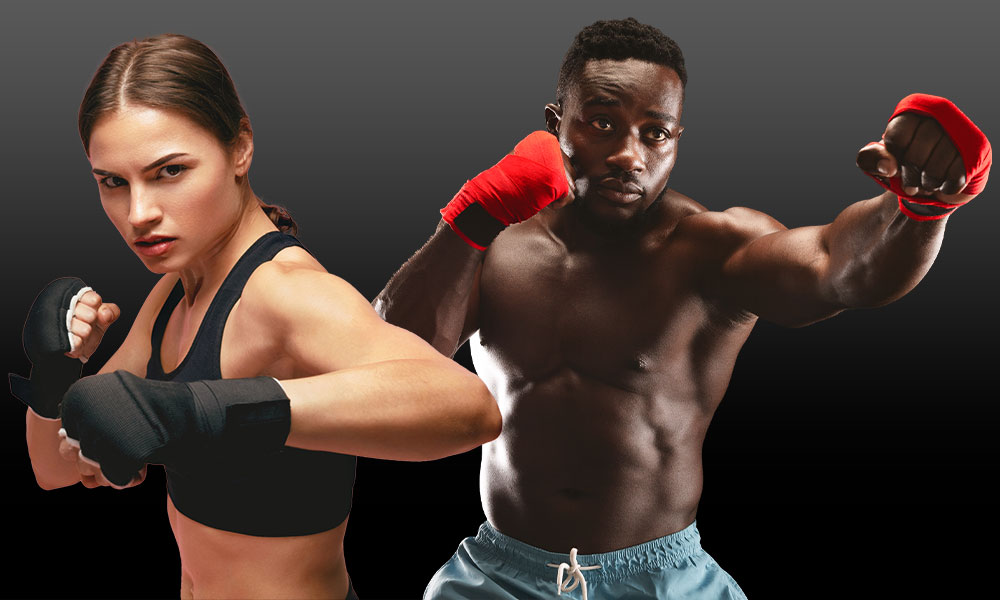 man and woman MMA