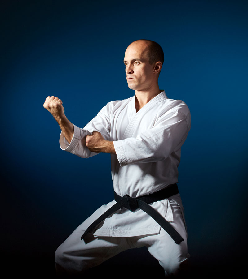 Martial Arts Black Belt practicing
