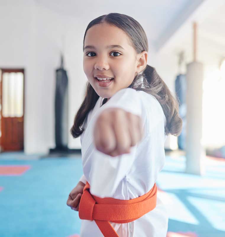 focused martial arts girl