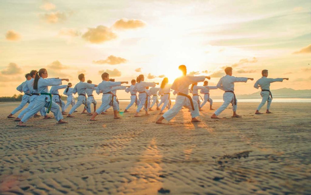 martial arts on the beach