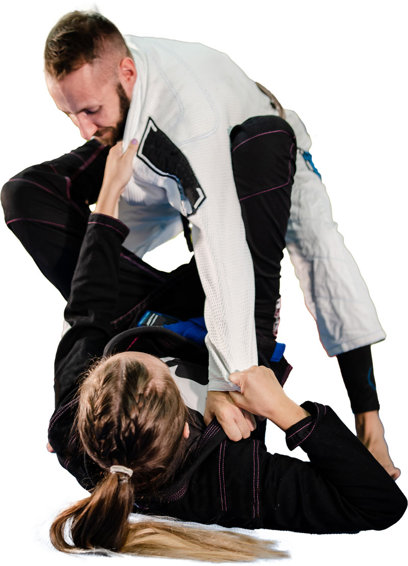 jiu jitsu man and woman sparring