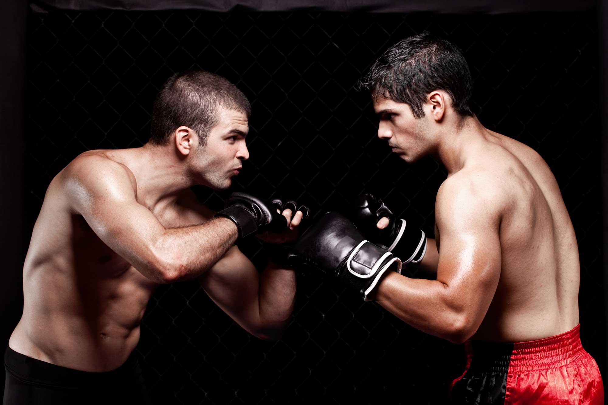 MMA Fighters facing off