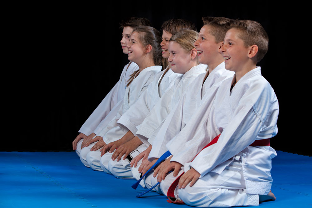 Group of martial arts kids